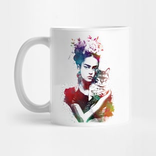 Woman and cat portrait Mug